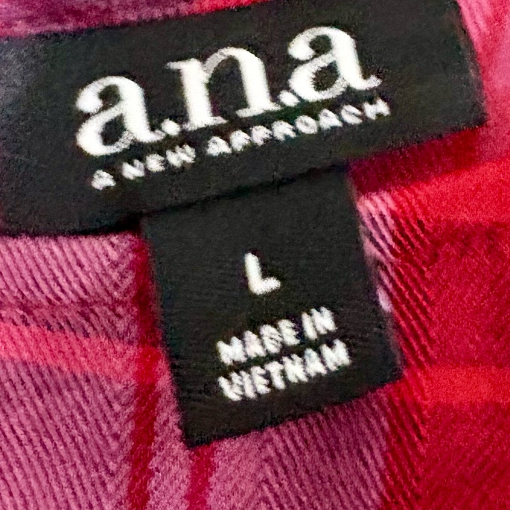 Plaid Pink and Red Women's Top - Picture 3 of 3